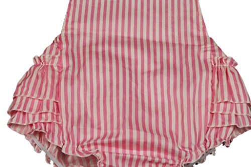 Strips 100% Cotton Infants Onesie Floral Ruffles Romper Dress (6-12 Month,Red)