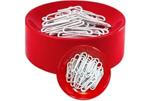 Blue Feather Products, Inc. Clipwell Magnetic Paper Clip Holder - Easy Toss & Pick-Up - Holds Various Metal Parts - Powerful Sweep-Up Magnet - Ideal Locker Accessory & Home & Office Organizer - Red