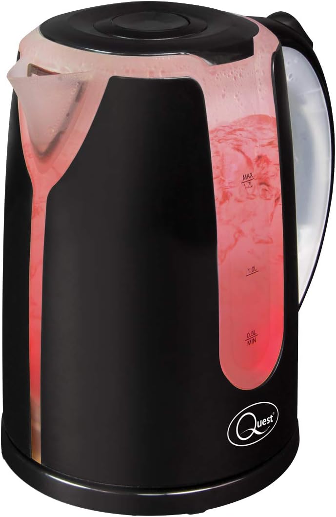 Quest 35929 Cordless 2 Colour LED Light Up Kettle / 1.7 Litre Capacity / 360° Swivel Base/Pop-Up Lid Opening/Boil-Dry Protection - Image 4