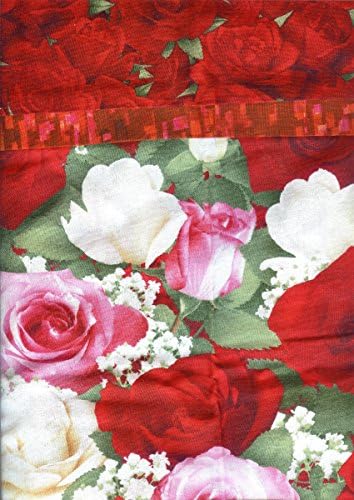 Sleep in Beauty Handmade Pillowcase Pair by Elaine Larson with Reiki Energy - Red Roses, Pink Roses, White Roses