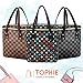 Tophie Lunch Bag Insulated Lunch Box Cooler Bag Water-resistant Thermal Lunch Bag for Women and Girls with Shoulder Strap Soft PU Leather Lunch Tote Bag for Work/School/Picnic(Flower)