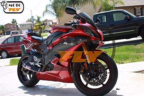 MotoFly Injection molding plastic fairing kit for 2008 2009 2010 2011 2012 2013 2014 2015 yamaha R6 YZF 600 Red/Black fairings set YZF-600 R6 08-15