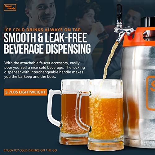 SuperHandy Beer Keg Growler (170 oz) Portable Carbonated Beverage