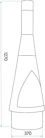 Dellonda Conical Chiminea Black Steel Outdoor Fireplace H127cm DG109 view 6