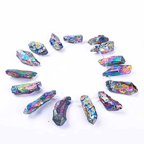 Excellent Semi-precious Irregular Natural Stone Agate Titanium Quartz Crystal Agate Beads For Jewelry Making DIY Necklace (Multicolor)