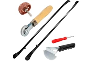 MT HEALTHY 2 Pcs Tire Mount and Demount Iron 34645 38 in x 4/5 in Tire Changing Removal Tool for Tubeless Tires Truck Mt/Demount Tire Bar includes Tire Repair Tools Kit