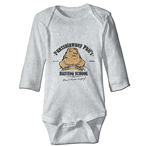 Alexx Punxsutawney Phil's Driving School Baby Boy Girl Jumpsuit Bodysuit Long-sleeve Playsuit Ash
