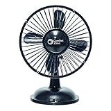 Comfort Zone Oscillating Desk Fan, Black