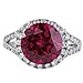 6.75 Carats Created Ruby Engagement Ring Sterling Silver Size 9