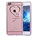 iPhone 7 Plus Case, iPhone 7 Plus Love Heart Bling Case, PHEZEN Luxury Bling Crystal Rhinestone Diamond Plating Frame Transparent Soft TPU Silicone Bumper Case Cover for iPhone 7 Plus 5.5
