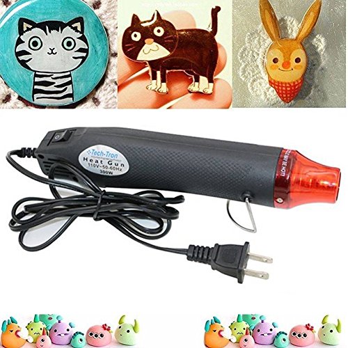 Wecando Mini Hot Air Gun 110V 300W Portable Heat Gun for Heat Shrink Tubing DIY Embossing Shrink Wrapping Drying Paint Multi Function Hand-Hold Electrical Heat Tool (White)