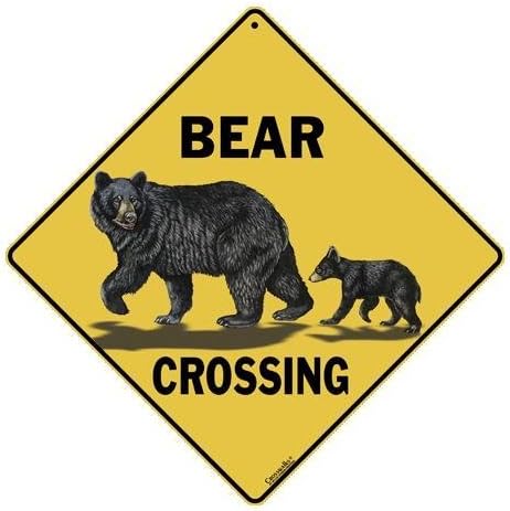 CROSSWALKS Bear Family Crossing 12" X 12" Aluminum Sign (X197)