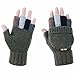Akayboya Winter Warm Knitted Fingerless Gloves Convertible Wool Gloves with Mittens Cover for Women and Men