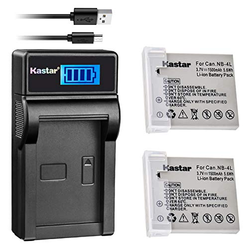 Kastar Battery (X2) & LCD Slim USB Charger for