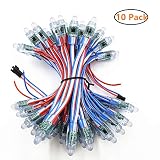 12V 500pcs WS2811 RGB LED Pixels Light Individually Addressable 12mm Diffused Digital Full Color LED Pixel Module Light for LED Screen Wall Advertising Sign Board IP68 Waterproof(12V RWB Wire 500pcs)