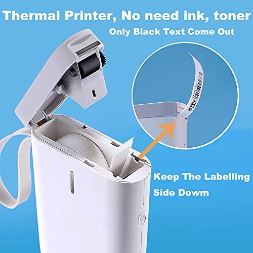 D11 Labels Maker Machine with Tape, Portable Mini Handheld Thermal Label Printer, Wireless Bluetooth Label Maker (Pink, 5 Roll Paper)
