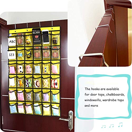 Gray Clear Pocket Chart for Classroom Hanging Storage Bag for Cell