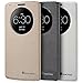 LG G3 Quick Circle Case, GreatShield Shift LX Slim Leather Flip Case View Window Cover with Sleep/Wake Function for LG Optimus G3 (Shiny Gold)