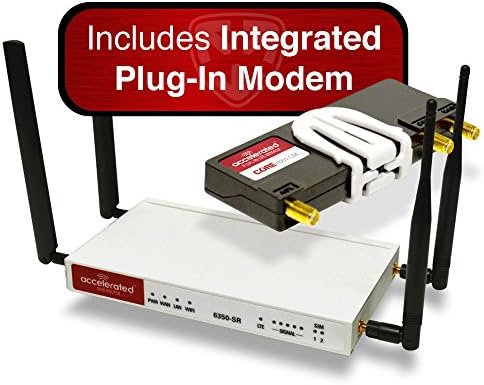 Accelerated Modular 6350-SR LTE Router (Without Wi-Fi) and Integrated Plug-in LTE Modem; CAT 3; LTE/HSPA+ / EV-DO