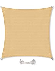 CelinaSun Sonnensegel Sonnenschutz Garten Balkon und Terrasse wetterbeständig HDPE atmungsaktiv Schattenspender 0010506 Quadrat 5,6 x 5,6 m Sand beige