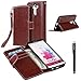 LG G3 Case, LG G3 Flip Case - E LV LG G3 Deluxe PU Leather Folio Wallet Full Body Protection Case Cover for LG G3 with 1 Stylus - Brown