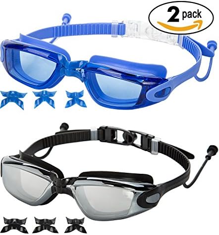 2 Pack Swim Goggles,Adult Swimming Goggles for Men Women Youth Kids,Anti Fog UV Protection,Leakproof