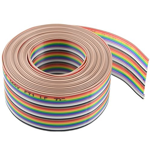 BGTXINGI 30Pin Wire Rainbow Color Flat Ribbon IDC Wire Cable(16ft/5m 30Wire)