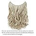 EMERLY Secret Halo Hair Extensions 20inch One Piece Highlight Invisible Crown Headband Hairpieces Hidden Elastic Miracle Fish Wire Synthetic Wavy Ombre Hair Extensions