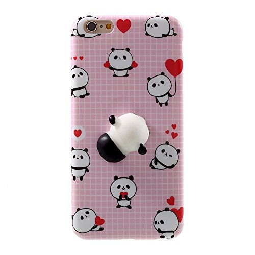 iphone 5/5S Case,3D Poke Squishy Cat Seal Panda Polar Bear Squeeze Stretch Compress Stress Reduce Relax Soft Silicone Relief Case for Apple iphone 5/5S/SE (Panda)