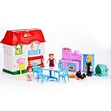 FairyStar Happy Family Doll House Sets with Furniture for Kids Birthday Gifts Pretend Play