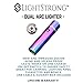 LightStrong Electronic Windproof Lighter - Dual Arc, USB Rechargeable. Elegant Gift Box and USB Cable Included (Round Fantasy Blue)