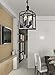 New Galaxy Lighting Antique Black Finish 4-Light Hanging Lantern Iron Frame Pedant Chandelier
