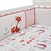 Lambs & Ivy Little Woodland Fox 4 Piece Crib Bumper, Pink/White