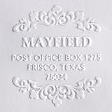 Custom Embosser, Address Embosser, Embossing Stamp, Embosser Seal Shiny EZ-Seal Round Decorative Personalized Custom Address Embosser with Name, Designer Hand Held Embosser (Red Embosser)