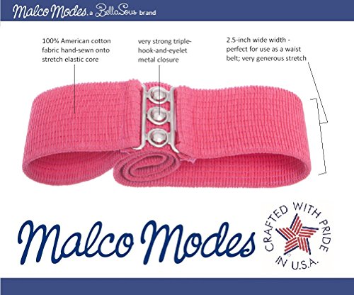 Malco Modes Women's Wide Elastic Cinch Stretch Belt - Small - Purple