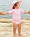 RuffleButts® Girls Rash Guard 2-Piece Swimsuit Set - Pink Polka Dot Bikini with UPF 50+ Sun Protection - 3T