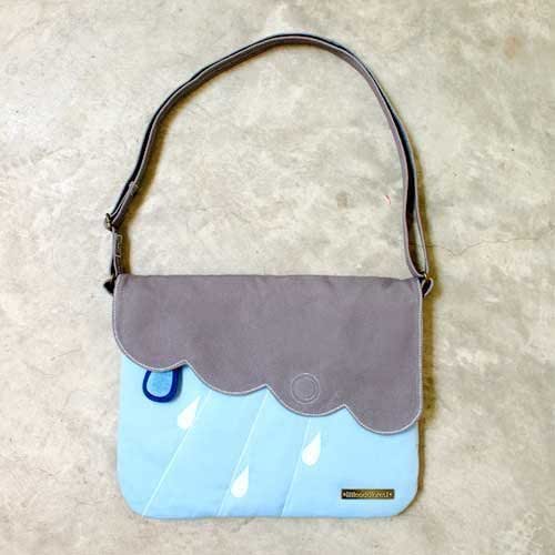 Rain Clouds Crossbody Sling Bag (Gray SkyBlue) Handmade