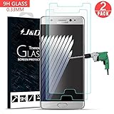 Samsung Galaxy Note 7 Screen Protector, J&D Glass Screen Protector [Tempered Glass] HD Clear Ballistic Glass Screen Protector for Samsung Galaxy Note 7 - Protect Screen From Drop and Scratch (2 Packs)