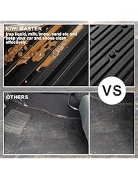 KIWI MASTER   Alfombrillas de suelo compatibles con Dodge Ram 1500 5500 Crew Cab 2013 2017 para todo tipo de clima, protector de TPE para parte delantera y trasera, juego de alfombrillas de felpa OEM