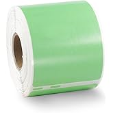 BETCKEY Colored Labels Compatible with Dymo 30323 (2-1/8" x 4") Name Badge Labels, Compatible for Dymo LabelWriter Thermal 450, 4XL & Zebra Desktop Printers [1 Roll, Green]