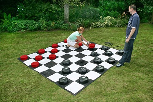 Garden Games Giant Checkers | 10'x10' Mat | Red and Black - Thumbnail 2