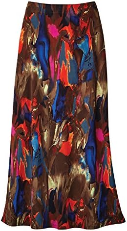 Caribe Women's Brushstrokes Maxi Skirt - Roll-Adjustable - 2X