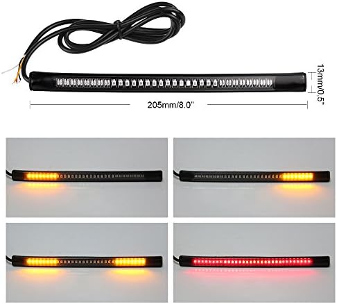 Motorcycle LED Light Strip,Universal Waterproof Flexible Turn Signal Strip Light Lamp for Car Auto