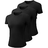 SPVISE Women's Compression Shirt Short Sleeve Workout Tops Athletic Baselayer Dry Fit Running Yoga Gym Basic T-Shirt Crewneck