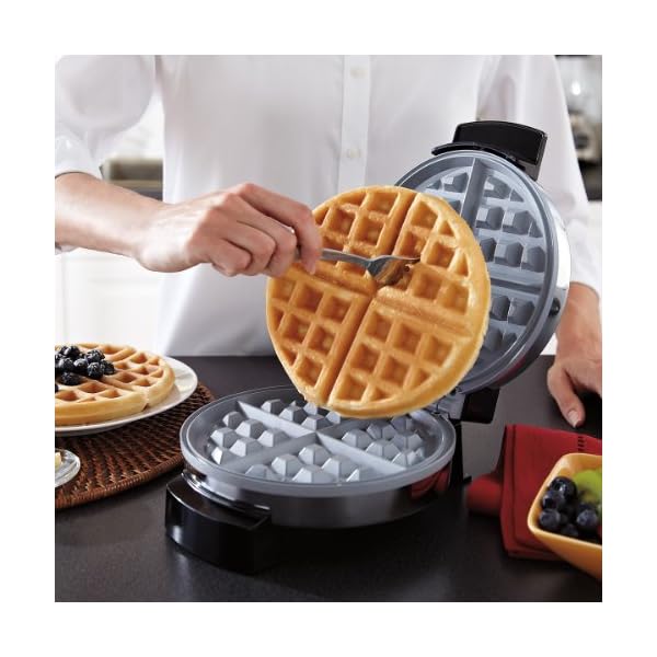 Oster Titanium Infused DuraCeramic Belgian Waffle Maker, Chrome