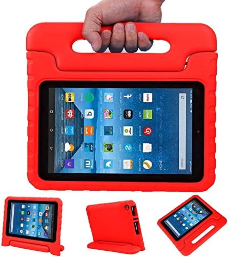 Fire 7 Case,Fire 7 2015 Case,Klix kids Light Weight Convertible Handle Stand Cover Kids Friendly for Amazon Fire 7 Tablet (Fire 7" Display 5th Generation - 2015 release)-Red