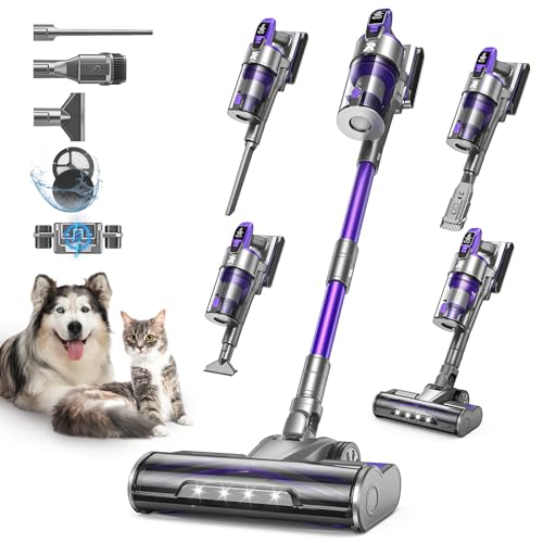 Redkey X18 Cordless Vacuum Cleaner, 60KPa/650W/80Min Powerful Cordless Vacuum Cleaner with LED Display, Intelligent Suction Adjustment, 8-in-1 Cordless Vacuum Cleaner for Hard Floors, Carpets, Pet