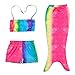 Anbaby 3 Pcs Mermaid Tail for Swimming Girl's Mermaid Bikini Pool Party Swimsuit