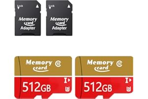 2 Pack MicroXC Card 512GB Memory Card A2, UHS-I U3, V30, 4K, Full HD Micro for Dashcams, Cams, Monitoring