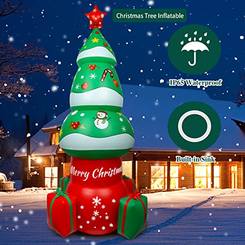 8FT Christmas Inflatables, CNDREAM Christmas Tree Inflatable, Outdoor Christmas Decorations for Xmas Holiday Party Indoor, Outdoor, Yard, Garden, Lawn Décor